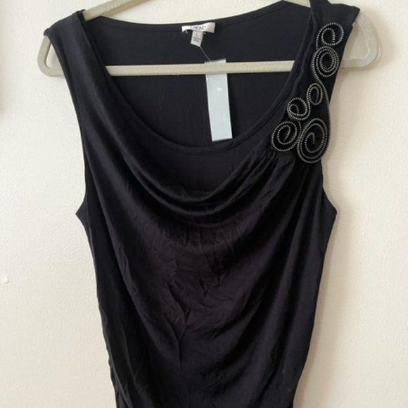 CACHE Tops - CACHE Black sleeveless solid tank top, size L